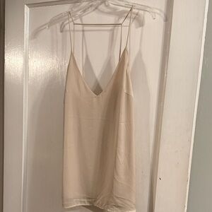 Silk-Look Beige top with Spaghetti Straps